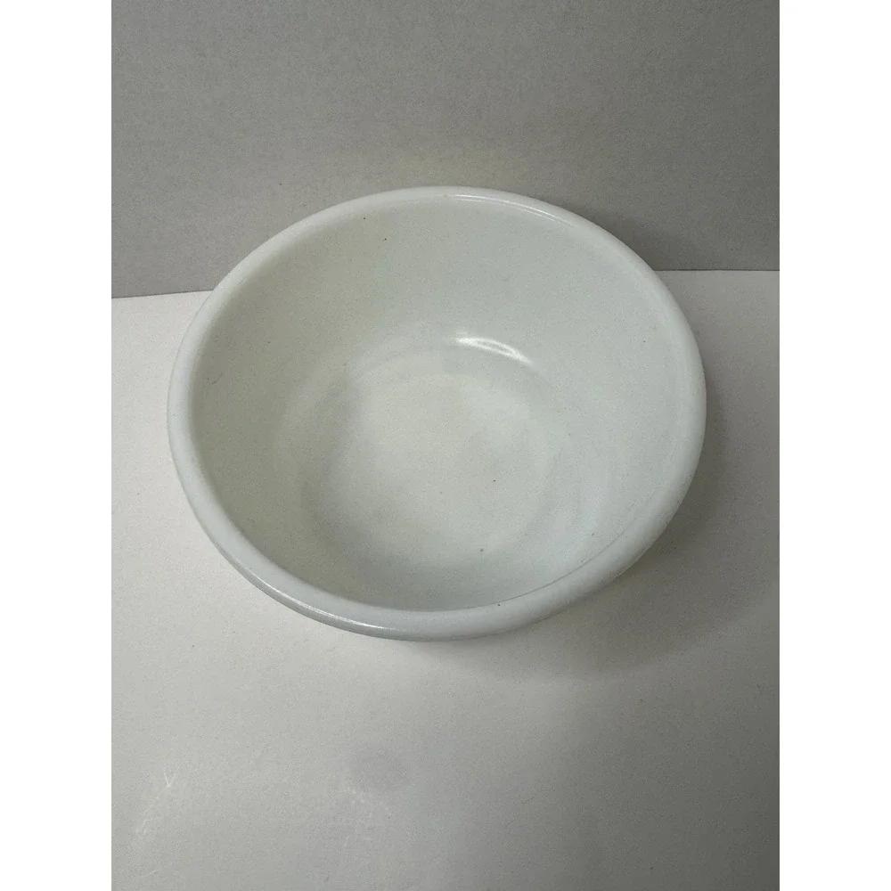 Vintage White Milk Glass‎ Mixing Bowl Pebble Bottom no Markings Preowned